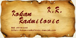 Kokan Radmilović vizit kartica